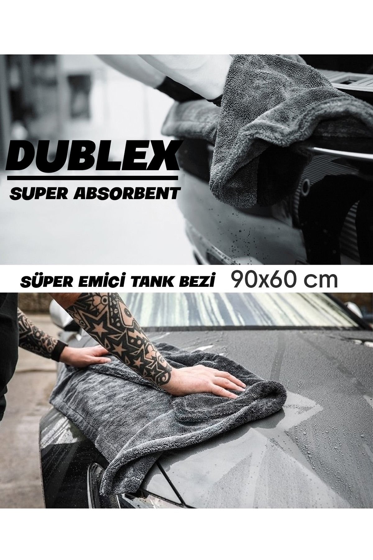 Fast Liquid Dublex Süper Emici Oto Kurulama Tank Bezi 90x60 cm