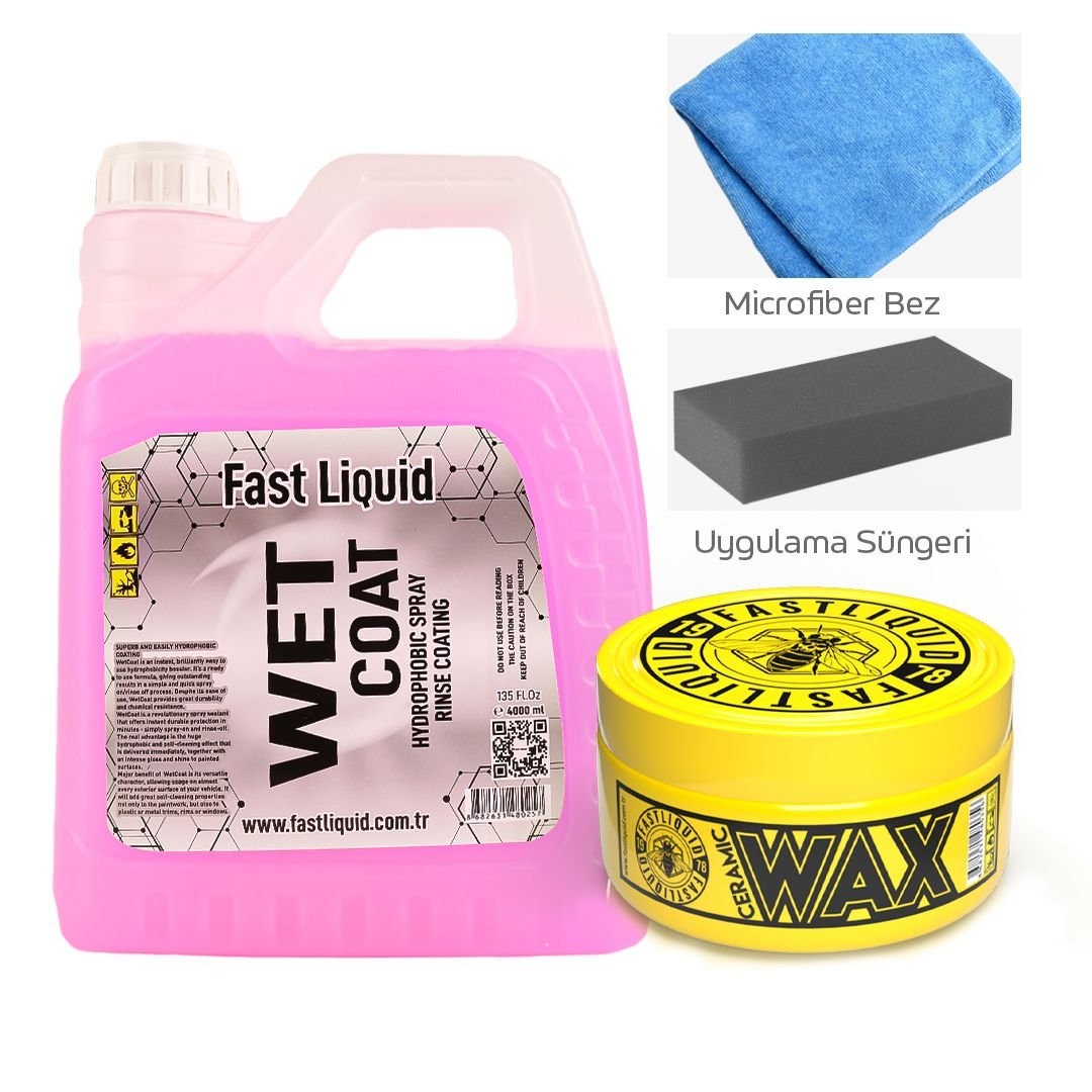 Fast Liquid Wet Coat Islak & Hızlı Cila 4 Litre ve Ceramic Wax 125gr Avantajlı Set Paket