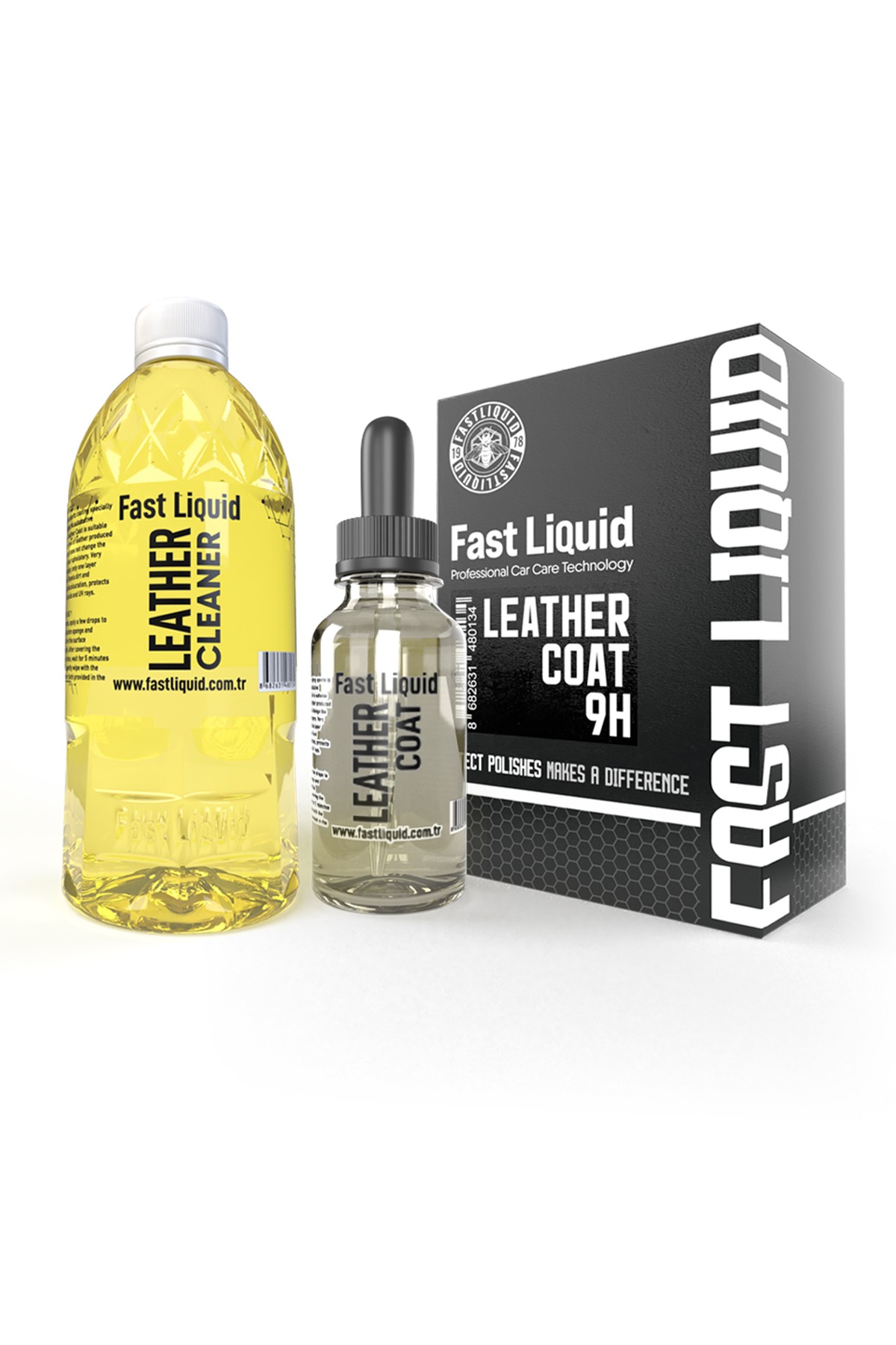 Leather Coat 50 ml Deri Seramik Kaplama ve Leather Cleaner 500 ml Deri Temizleyici Set Paket