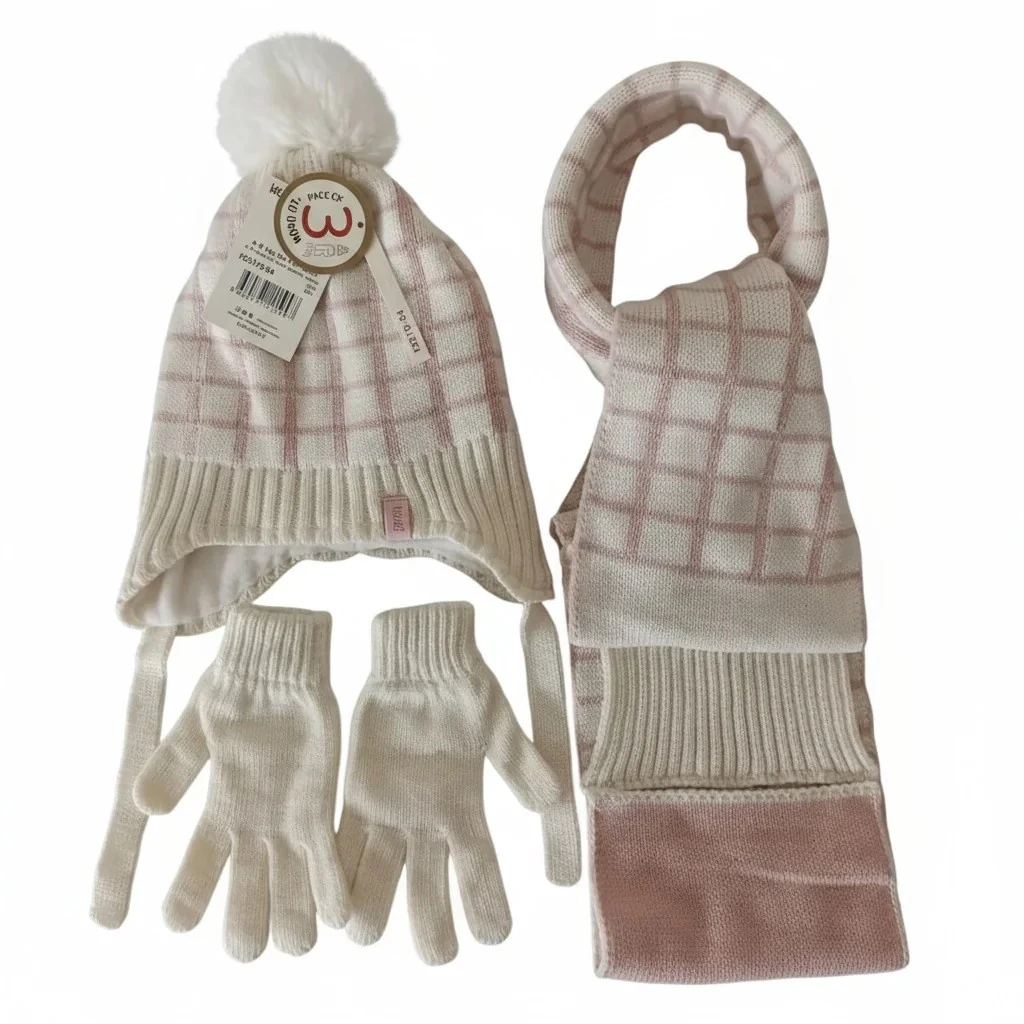 Kız Çocuk Atkı Bere Eldiven 4-8 yaş