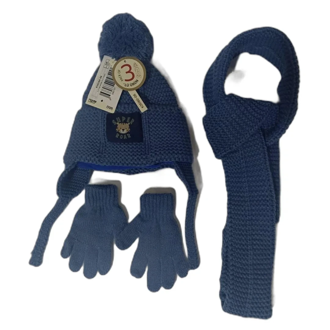 Erkek Çocuk Atkı, Bere, Eldiven Takımı 1-4 Yaş
