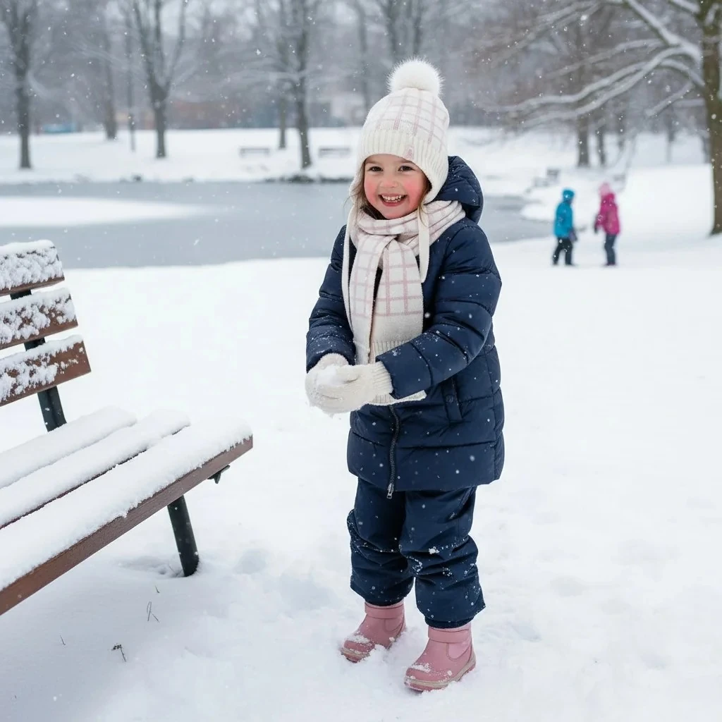 Kız Çocuk Atkı Bere Eldiven 4-8 yaş