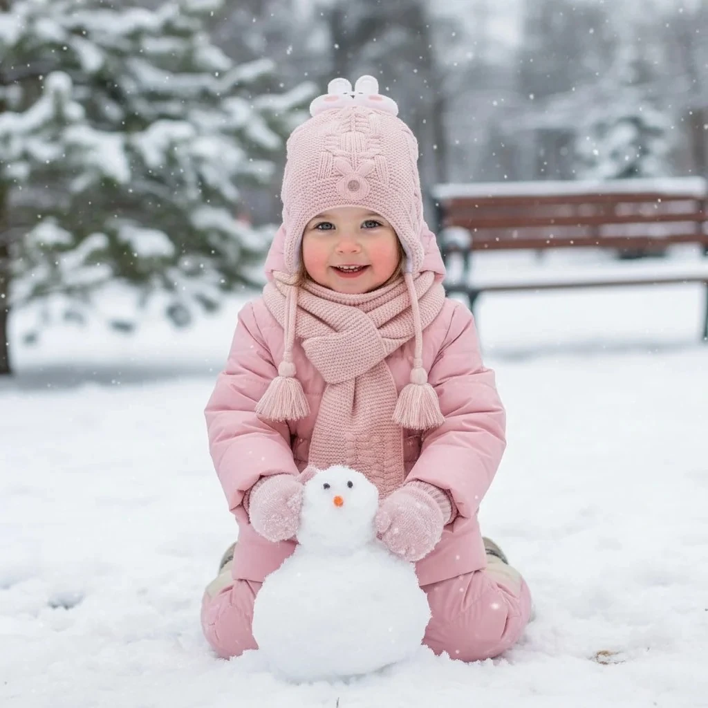 Kız Çocuk Atkı Bere Eldiven Takımı 1-4 Yaş