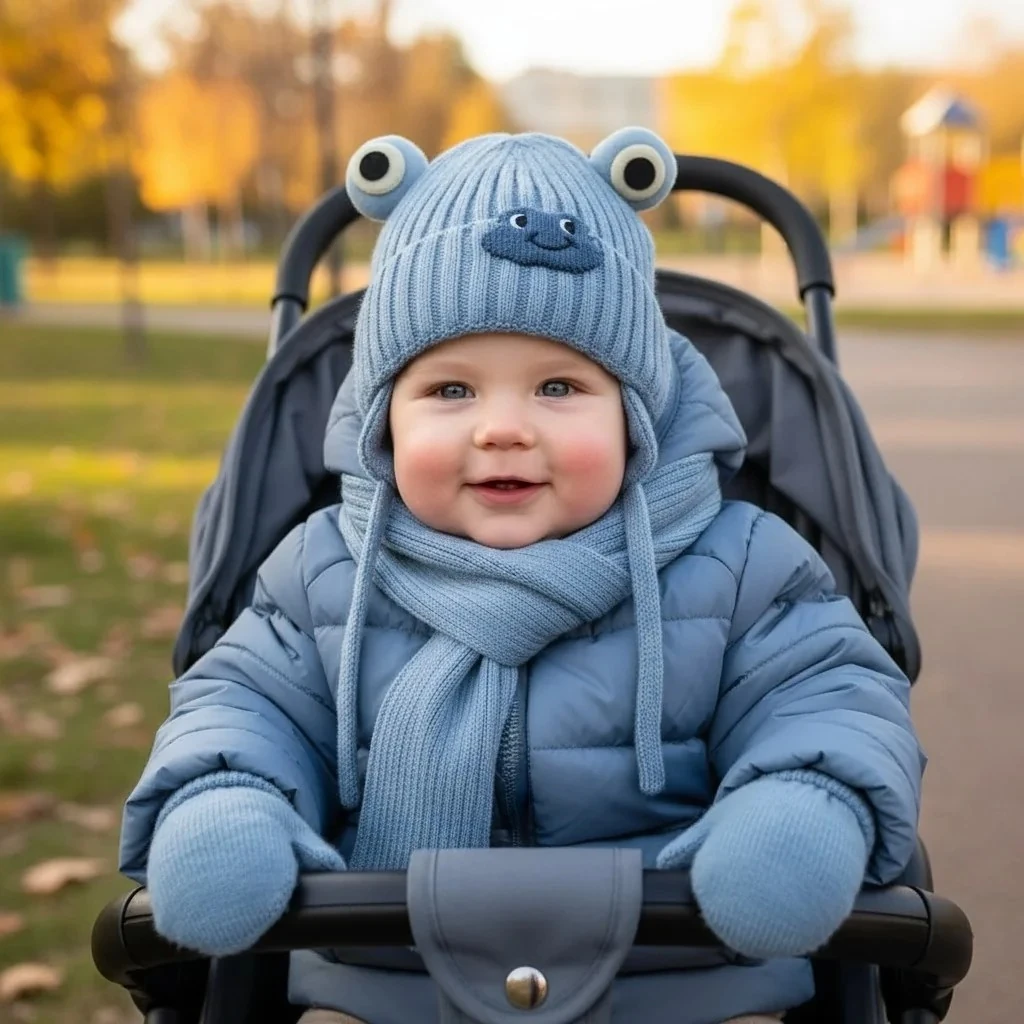 Erkek Bebek Atkı Bere Eldiven Takımı 0-18 Ay