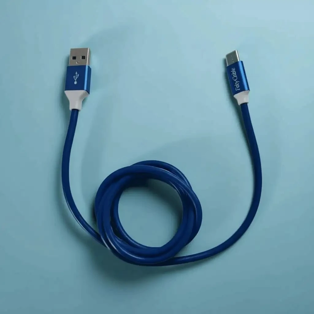 USB Type C şarj kablosu Mavi 1 metre