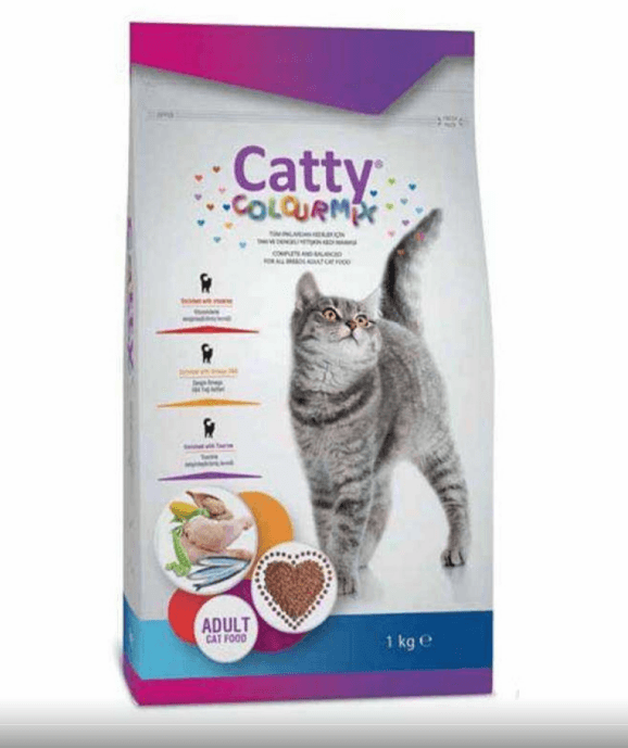 CATTY COLOR MİX RENKLİ YETİŞKİN KEDİ MAMASI 1 KG 