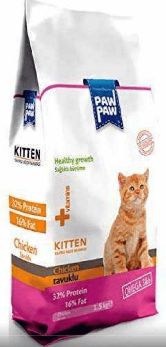 PAW PAW TAVUKLU YAVRU KEDİ MAMASI 1,5 KG 