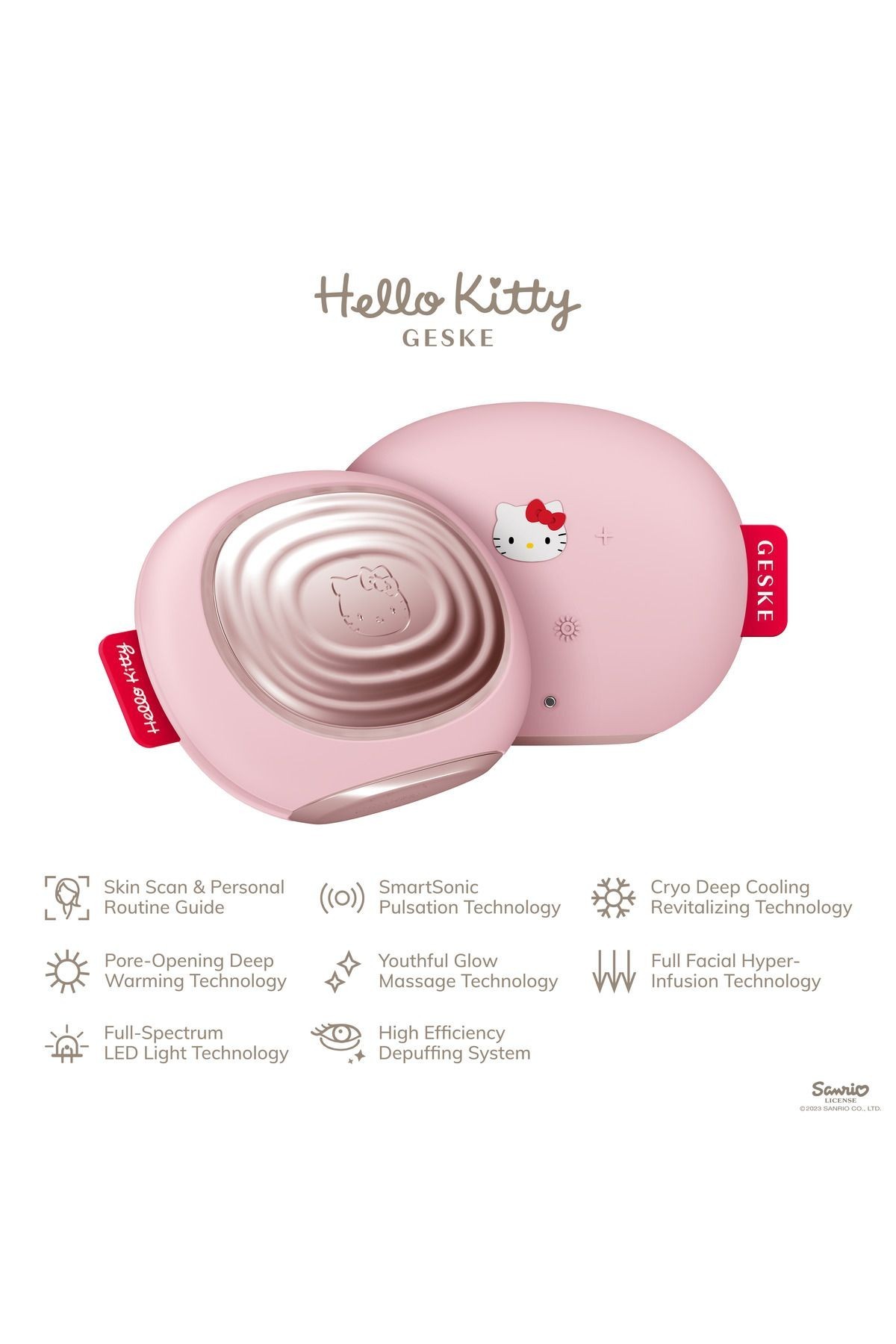 Hello Kitty Soğutma ve Isıtmalı, Led Terapili Yüz Maskesi Bakım Cihazı | Sonic Warm & Cool Mask