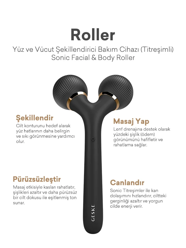 Roller Yüz ve Vücut Şekillendirici  Bakım Cihazı (Titreşimli) | Sonic Facial & Body Roller