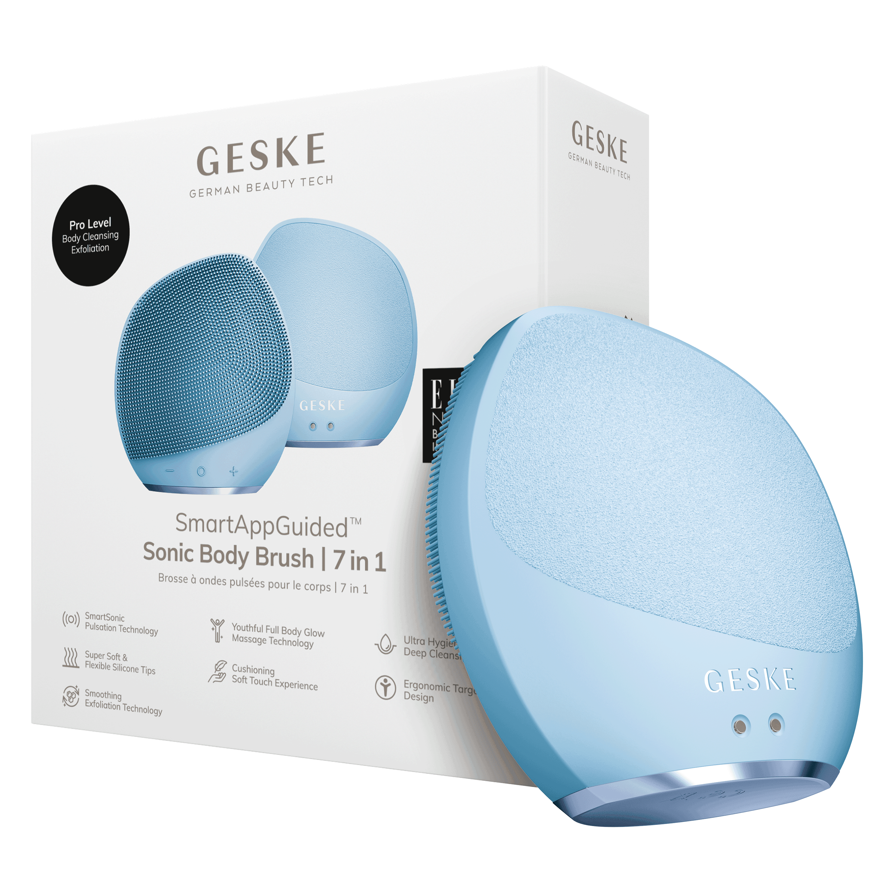 Titreşimli Vücut Fırçası Ve Yoğun Eksfoliyatör | Sonic Body Brush & Intensive Exfoliator - Mavi