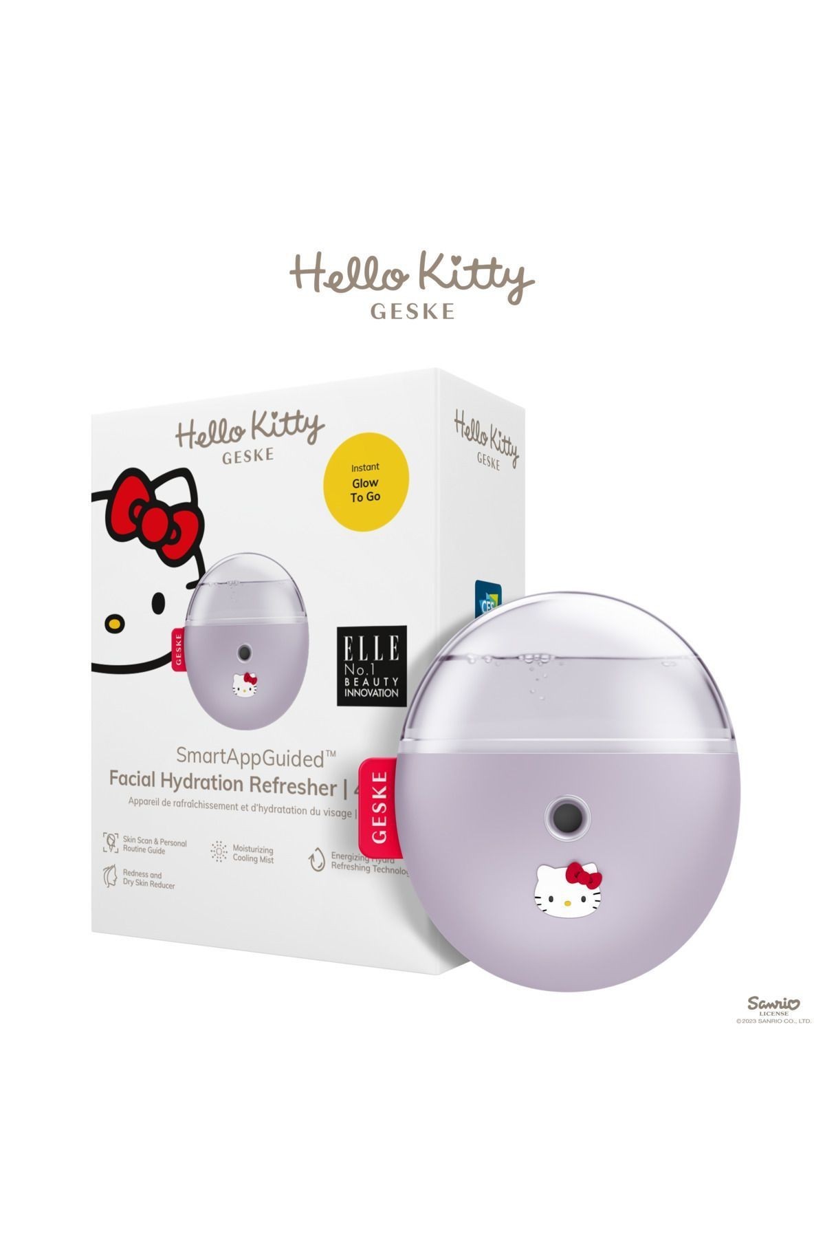 Hello Kitty Buharlı Cilt Nemlendirici ve Yenileyici Yüz Bakım Cihazı | Facial Hydration Refresher - Hello Kitty Mor