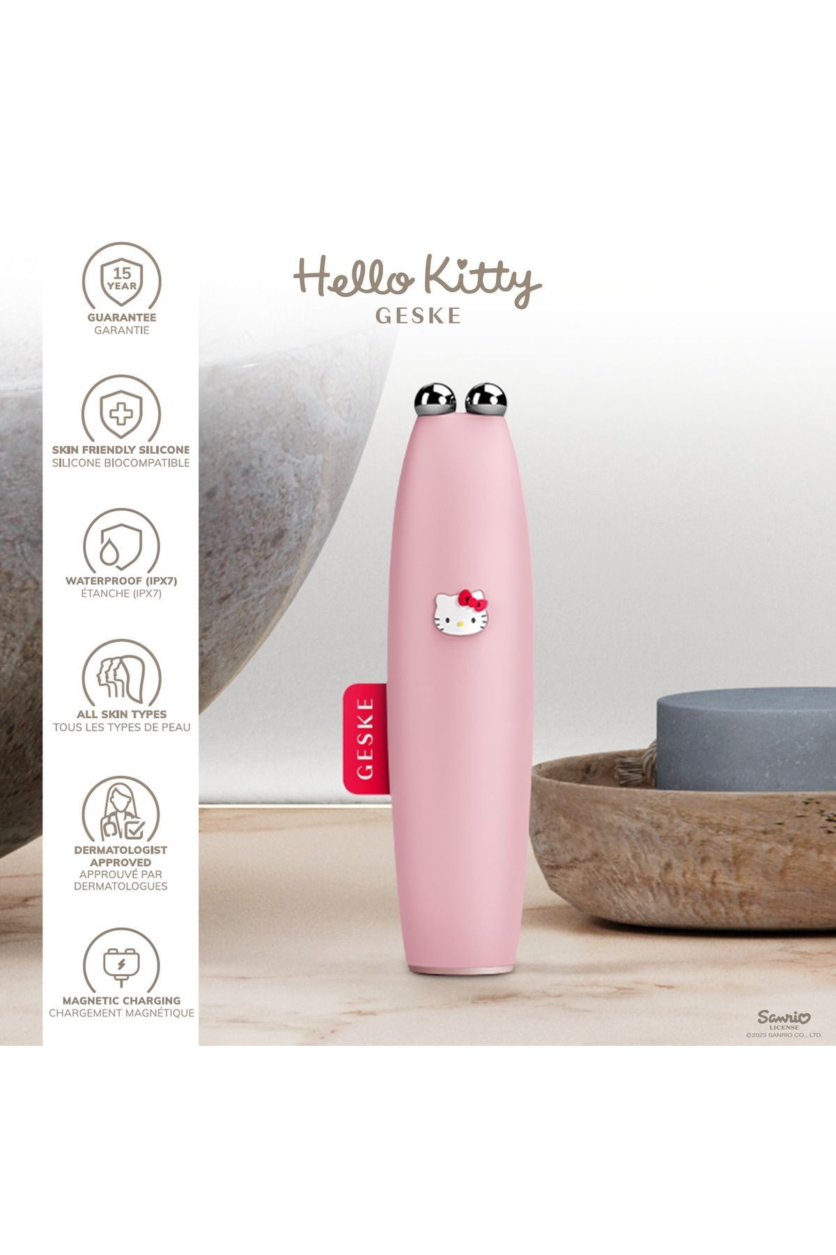 Hello Kitty Titreşimli Mikro Akım Yüz Sıkılaştırıcı Akıllı Kalem | Microcurrent Face-lift Pen