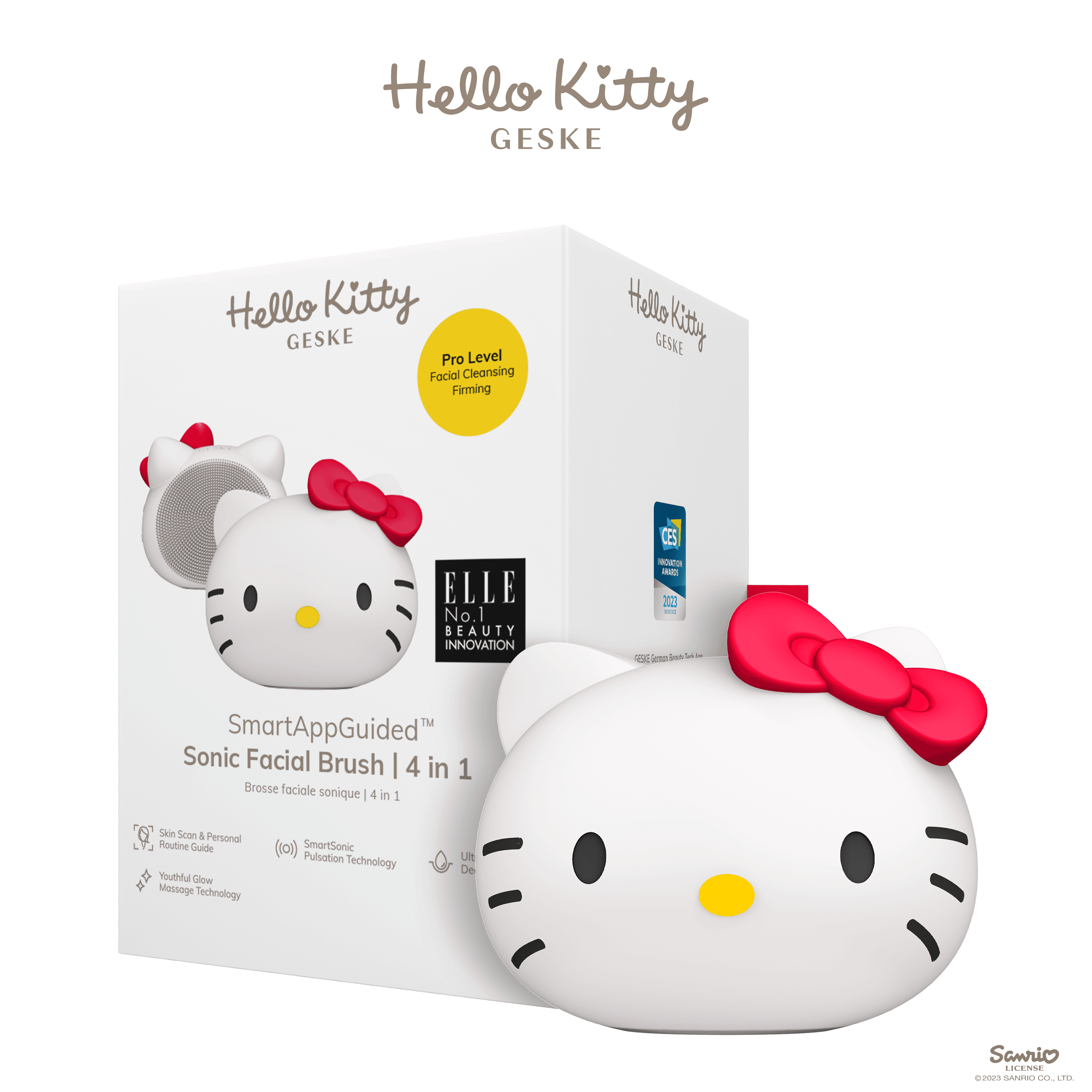 Hello Kitty Titreşimli Yüz Temizleme Cihazı | Sonic Facial Brush - Hello Kitty Beyaz