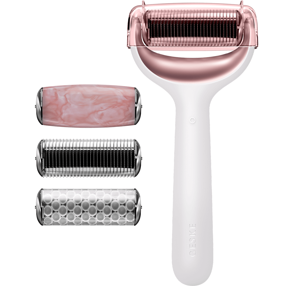 Mikro İğneli, Buz Başlığı, Pembe Kuvars Başlıklı Dermaroller | MicroNeedle Face & Body Roller