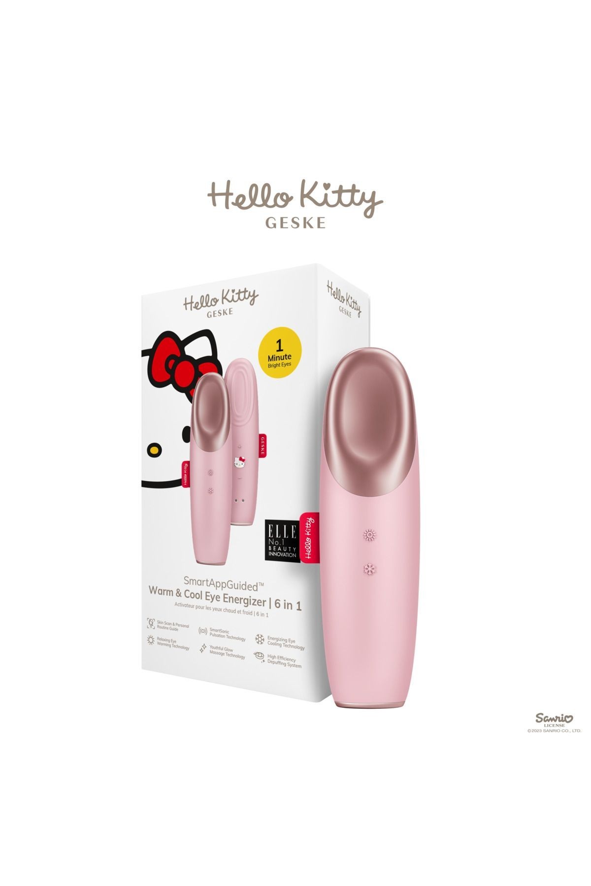 Hello Kitty Soğutma Ve Isıtma Sağlayan Akıllı Göz Çevresi Masaj Cihazı | Warm & Cool Eye Energizer - Hello Kitty Pembe