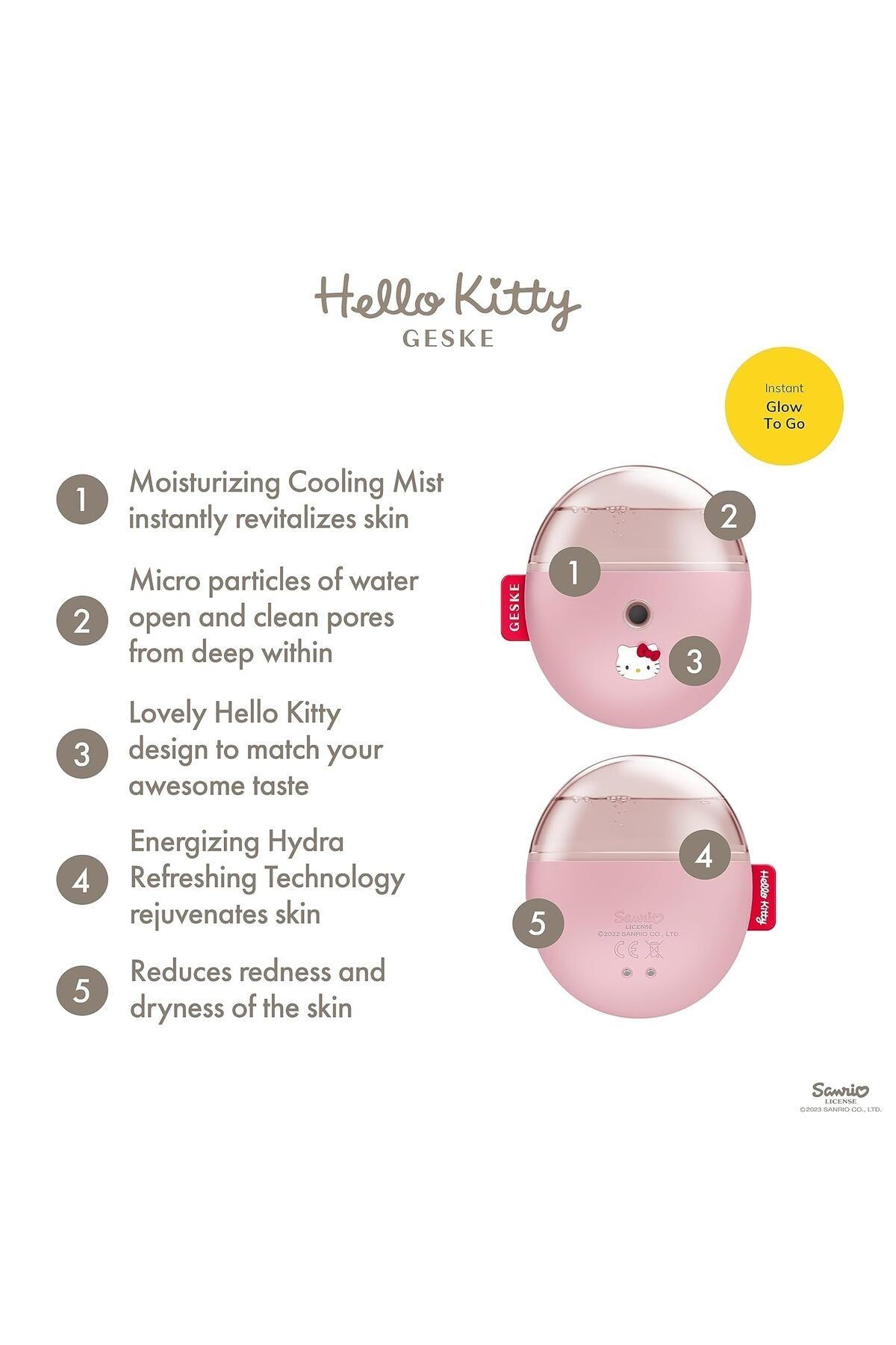 Hello Kitty Buharlı Cilt Nemlendirici ve Yenileyici Yüz Bakım Cihazı | Facial Hydration Refresher