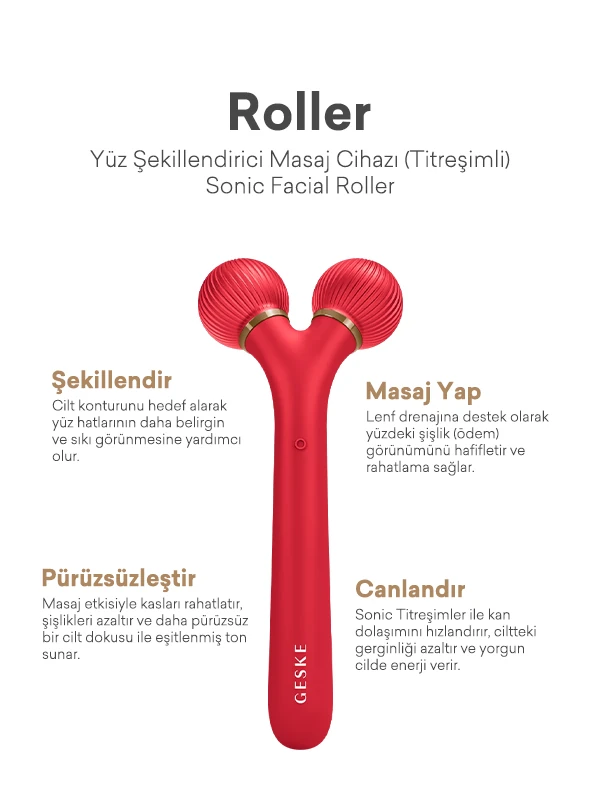 Roller Yüz Şekillendirici  Masaj Cihazı ( Titreşimli)| Sonic Facial Roller