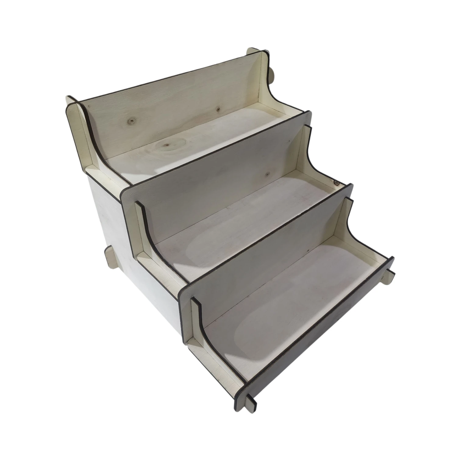 Ahşap Kontrplak Üç Basamaklı Stand