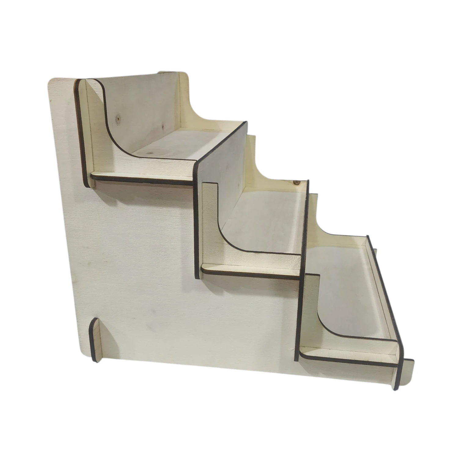 Ahşap Kontrplak Üç Basamaklı Stand