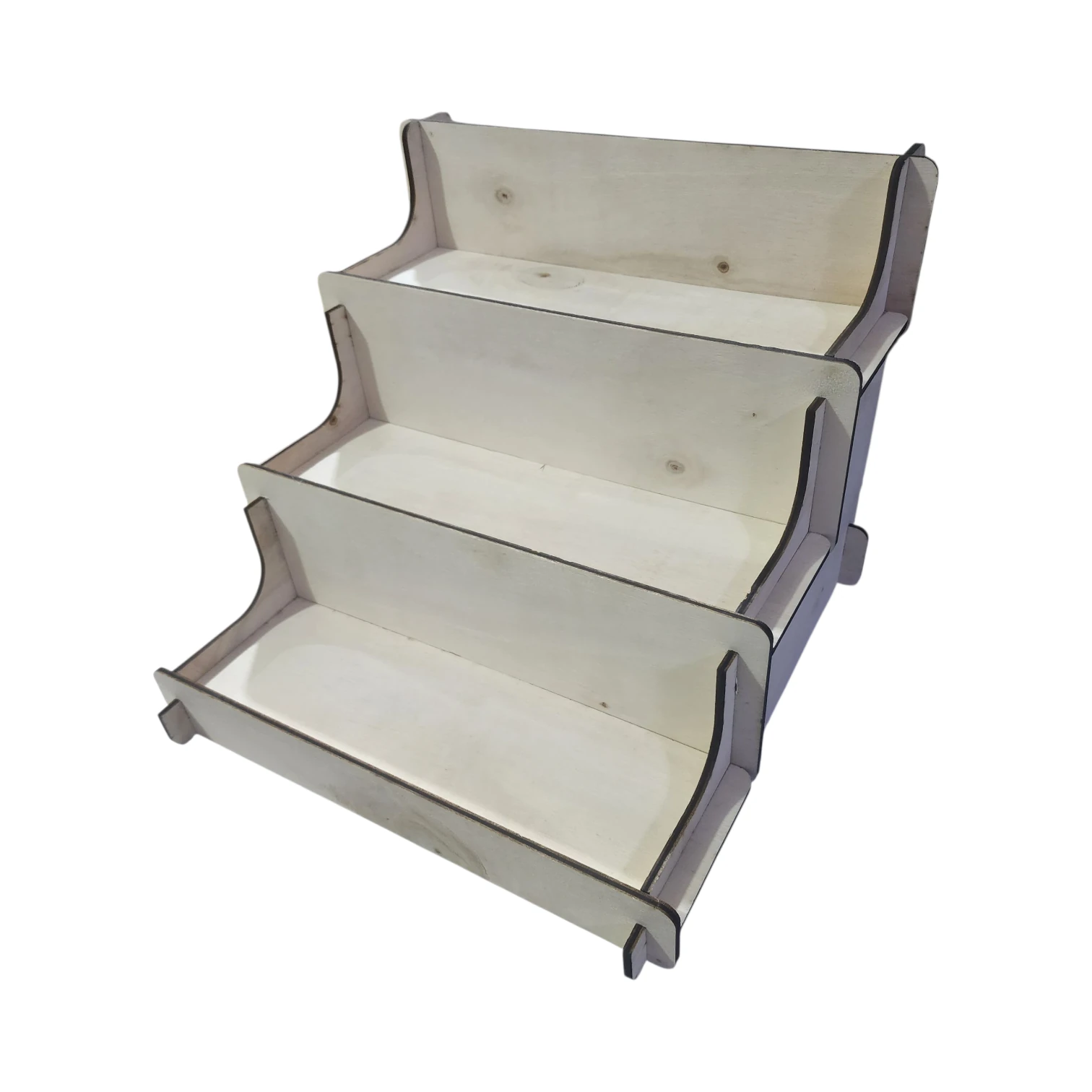 Ahşap Kontrplak Üç Basamaklı Stand