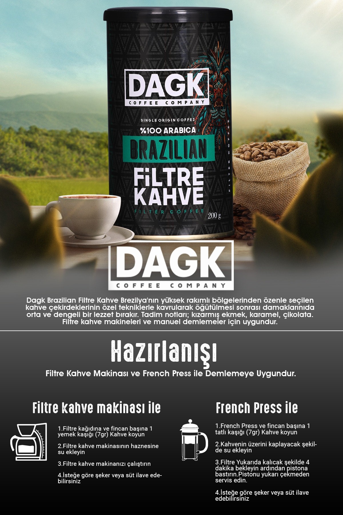 Brazilian Filtre Kahve 200g Tnk (ÖĞÜTÜLMÜŞ)