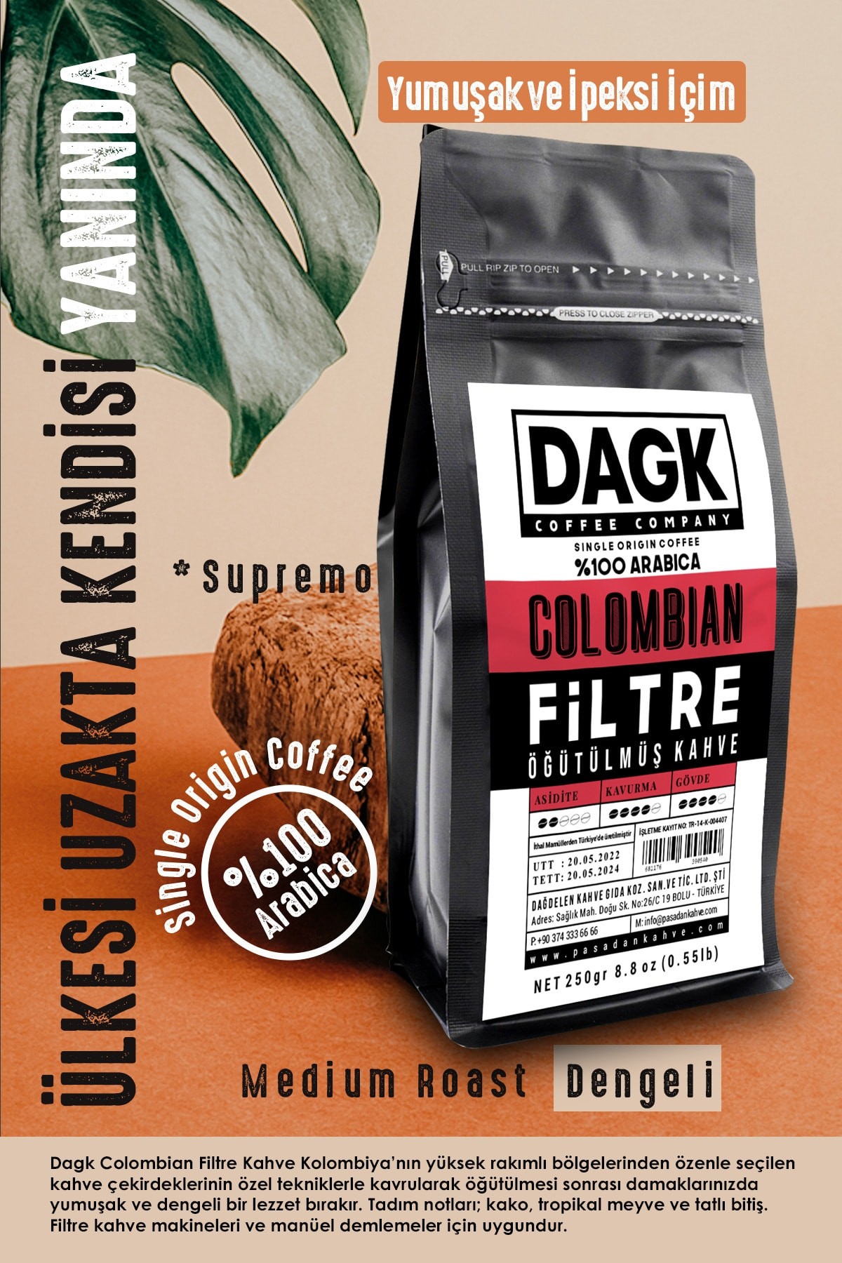 Filtre Kahve Colombian 250gr Öğütülmüş