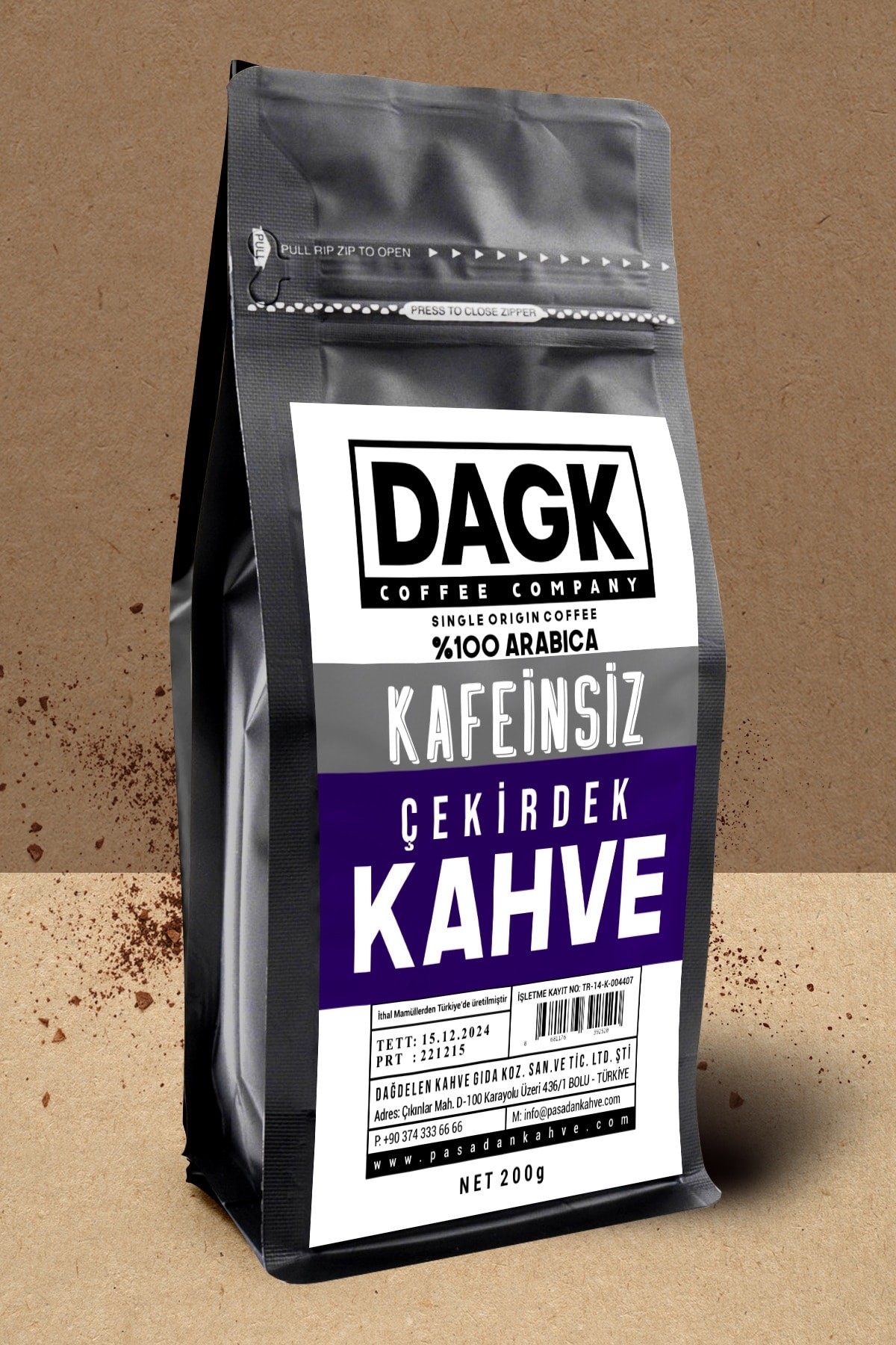 Kafeinsiz Çekirdek Kahve 200g