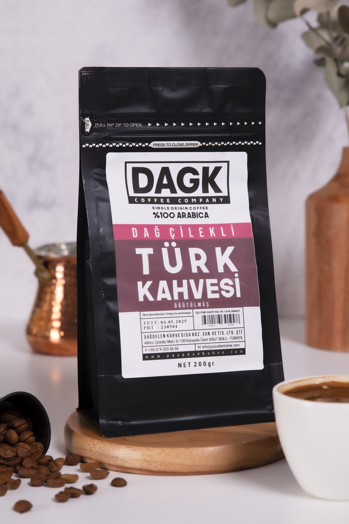 Dağ Çilekli Türk Kahvesi 200 gr (AROMALI)