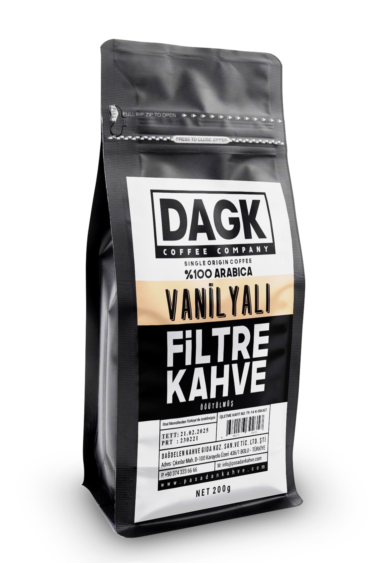 Vanilyalı Filtre Kahve Öğütülmüş 200g (aromalı)