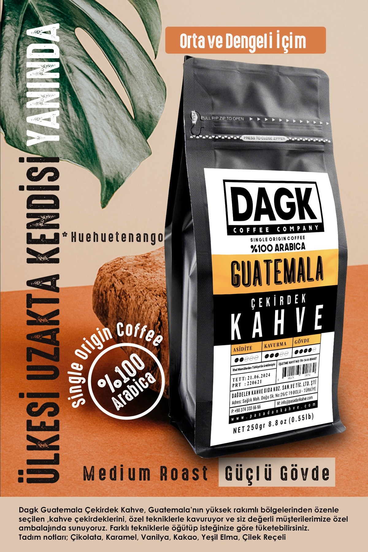 Guatemala Çekirdek Kahve 250gr