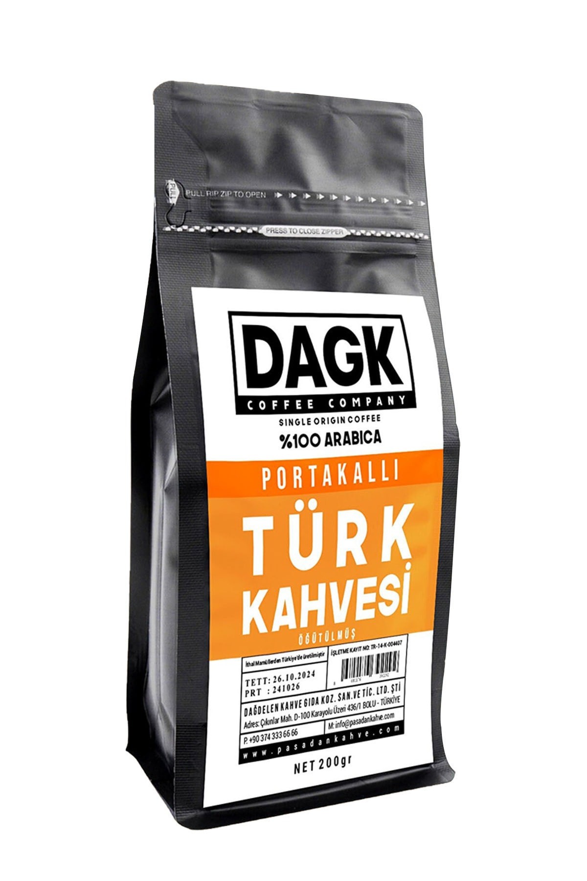 Portakallı Türk Kahvesi 200g Öğütülmüş (aromalı)