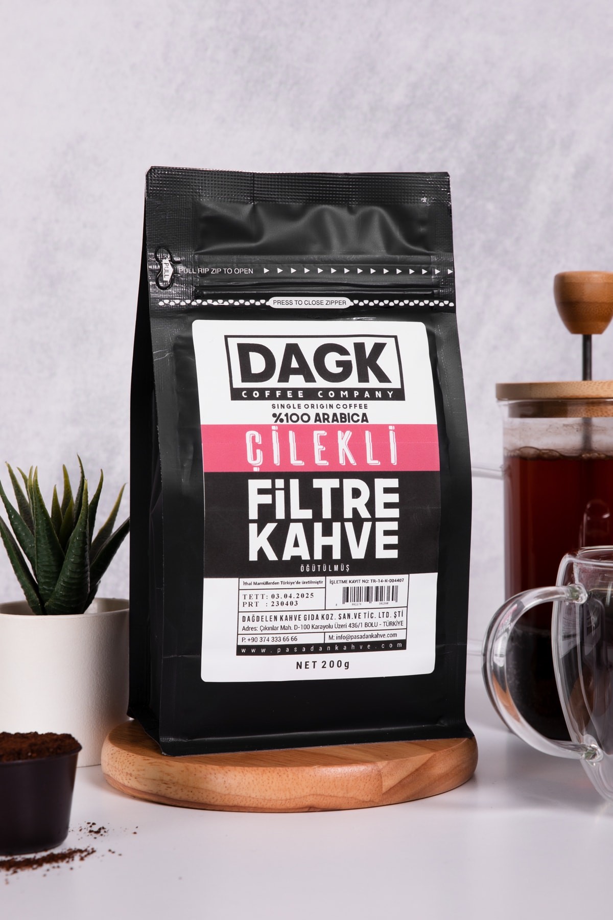 Çilekli Filtre Kahve Öğütülmüş 200g (aromalı)