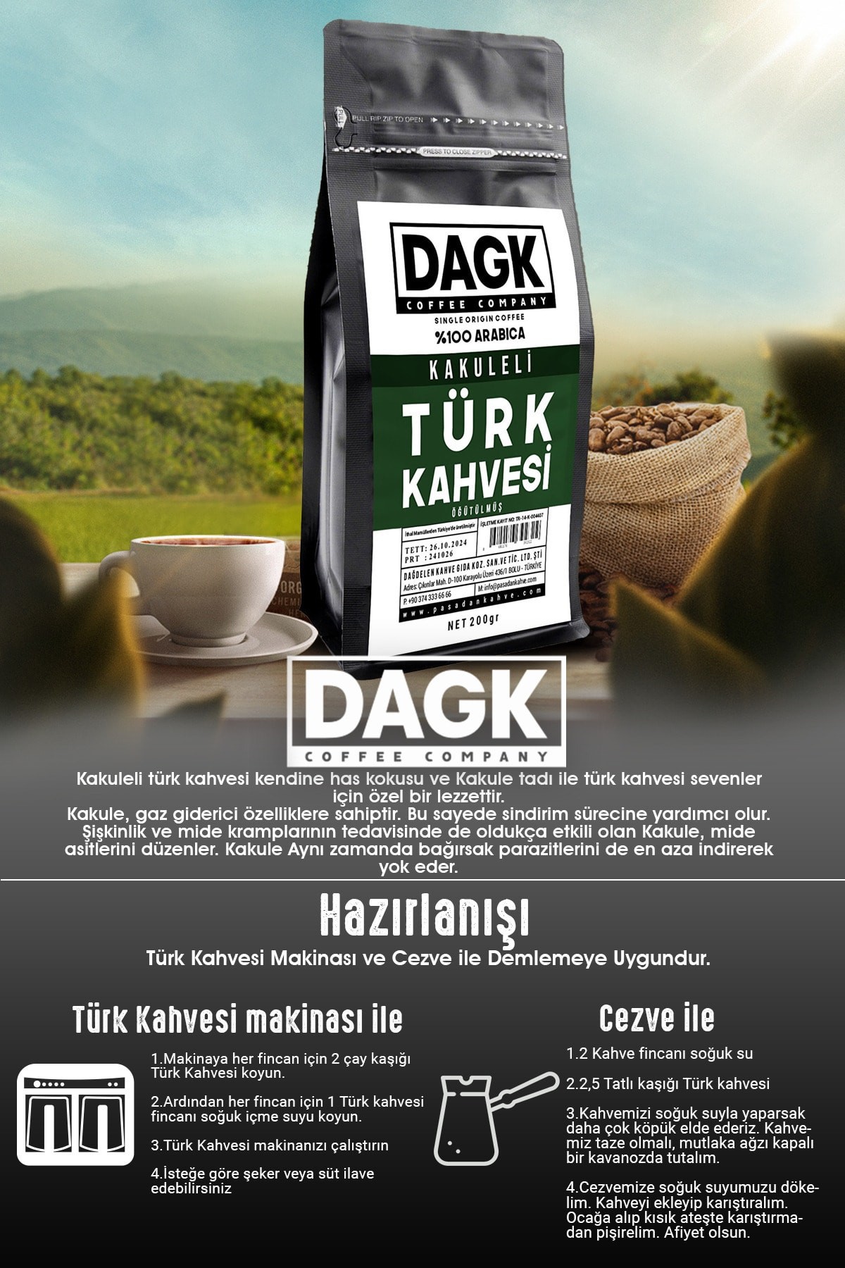 Kakuleli Türk Kahvesi 200g Öğütülmüş