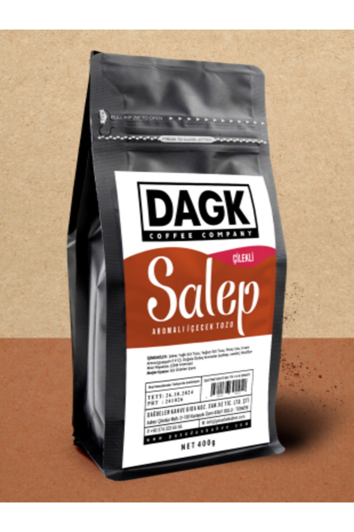 Çilekli Salep 400g (AROMALI TOZ İÇECEK)