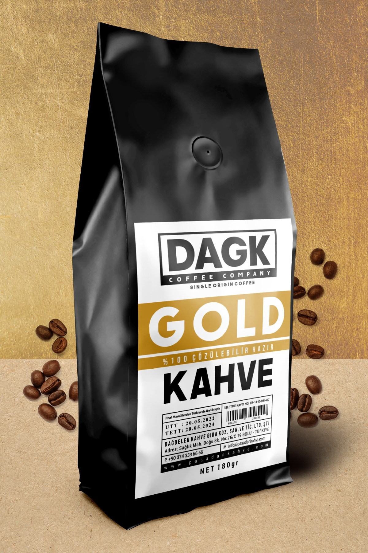 Gold Kahve 180 gr (GARNÜL ÇÖZÜNEBİLİR)
