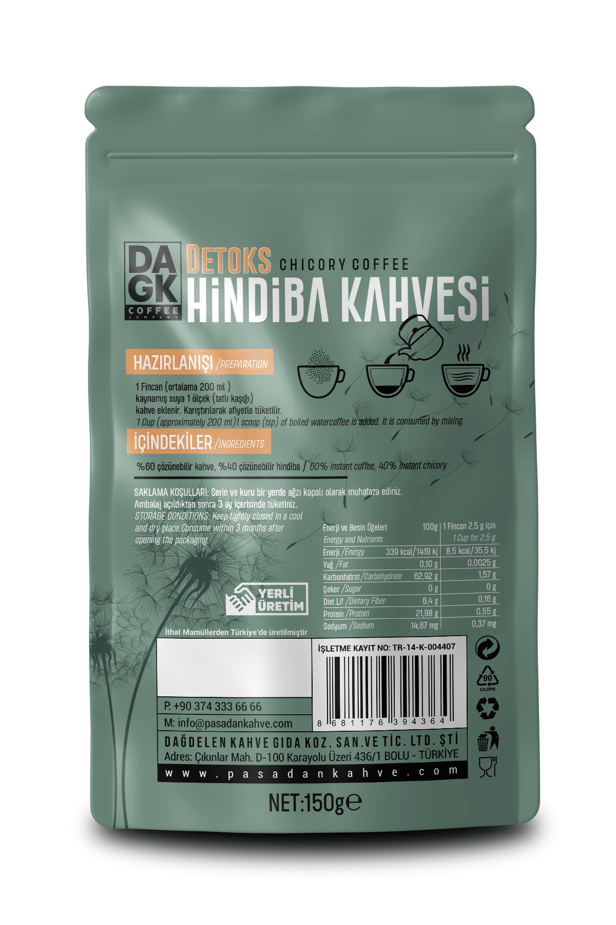 Hindiba Kahvesi Detox Kahve 150g