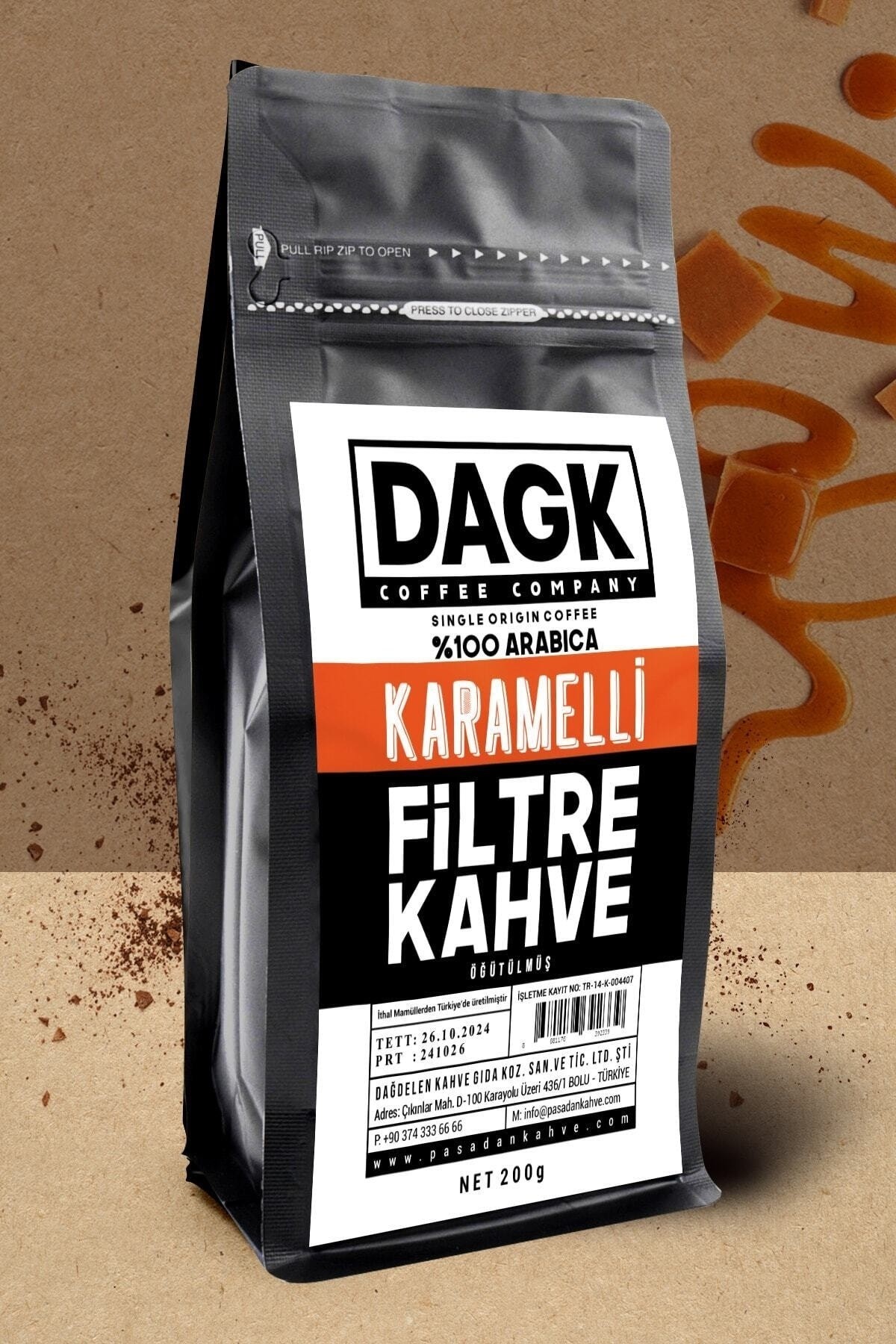Karamelli Filtre Kahve Öğütülmüş 200g (aromalı)