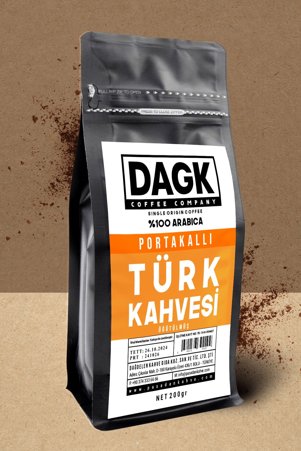 Portakallı Türk Kahvesi 200g Öğütülmüş (aromalı)
