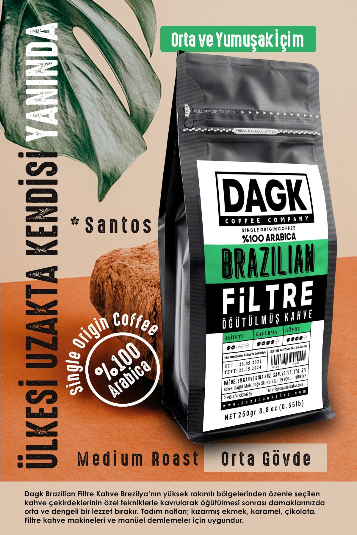 Filtre Kahve Brazilian 250gr Öğütülmüş