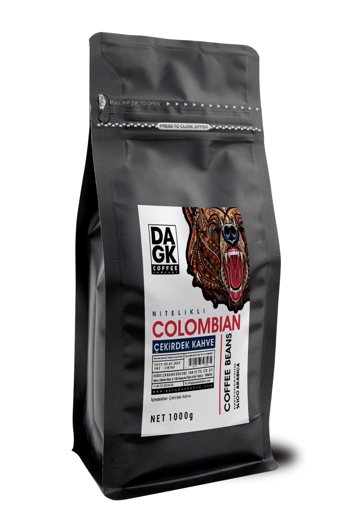 Colombian Çekirdek Kahve 1000g (%100 Arabica)