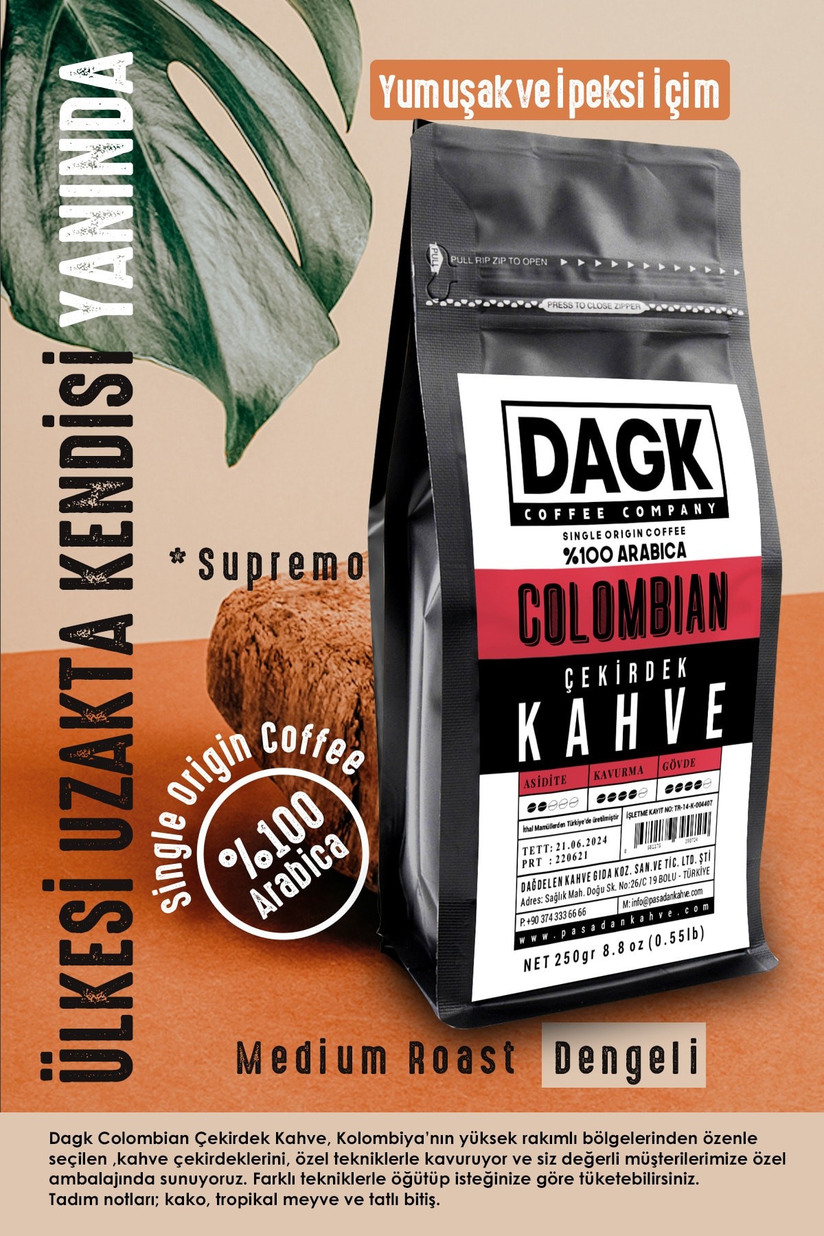 Colombian Çekirdek Kahve 250gr