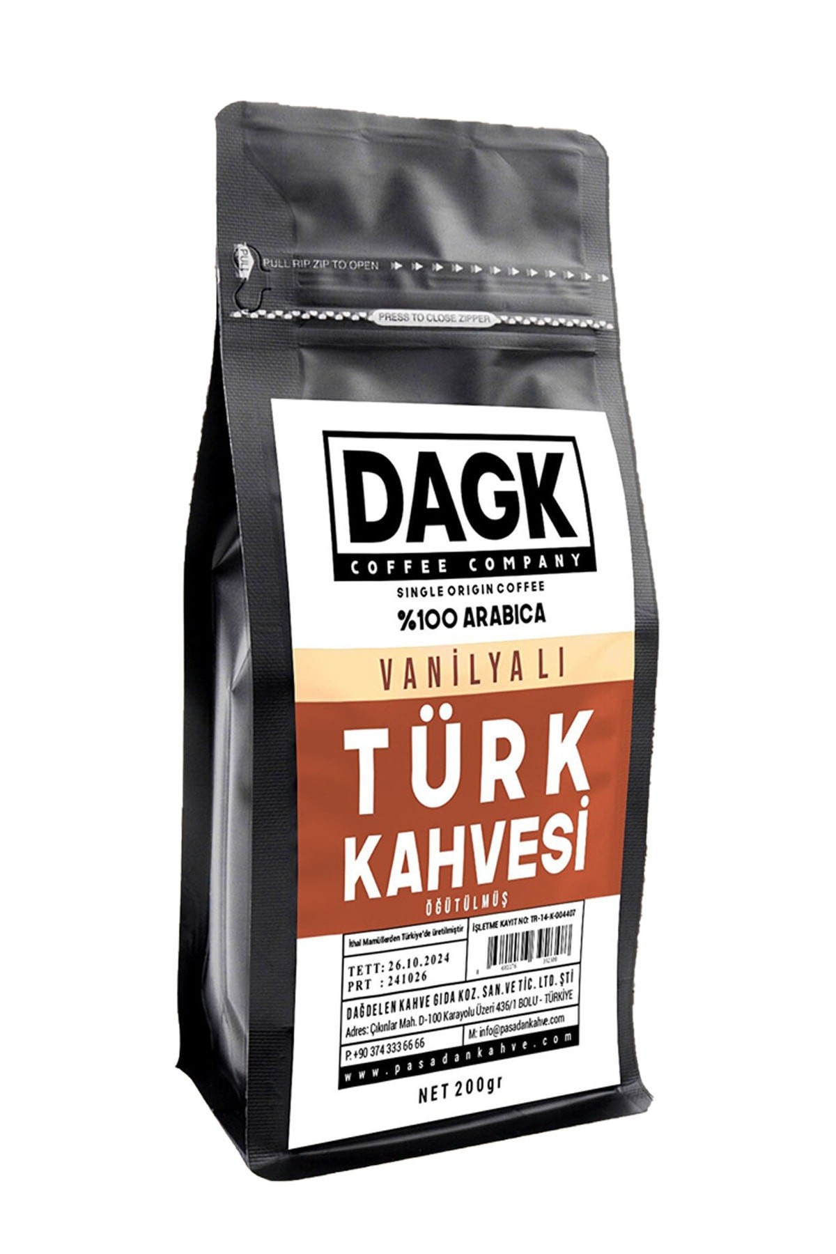 Vanilyalı Türk Kahvesi 200g Öğütülmüş