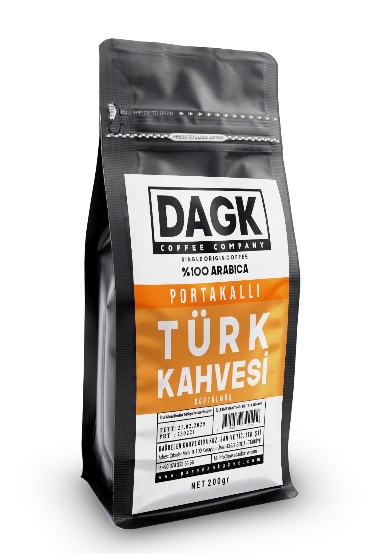 Portakallı Türk Kahvesi 200g Öğütülmüş (aromalı)