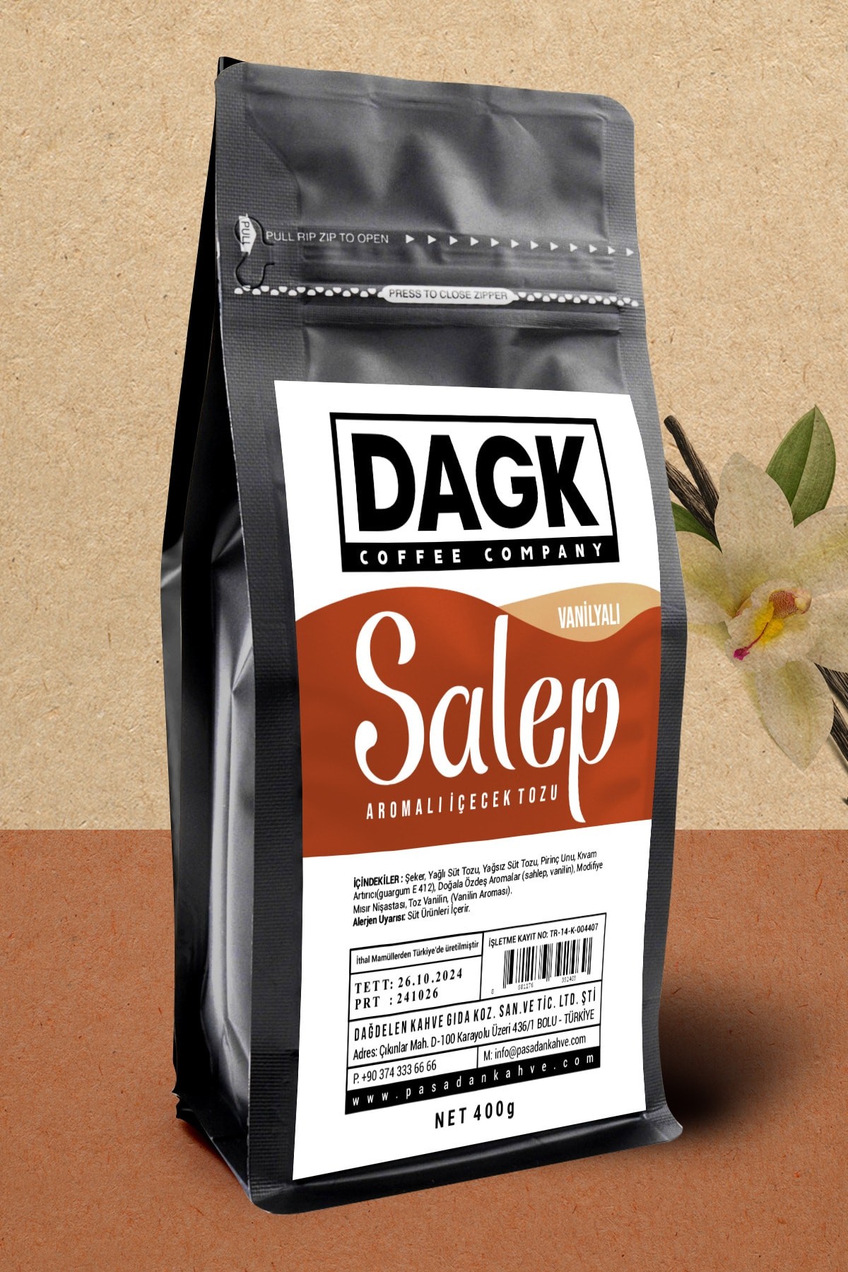 Vanilyalı Salep 400g (AROMALI TOZ İÇECEK)