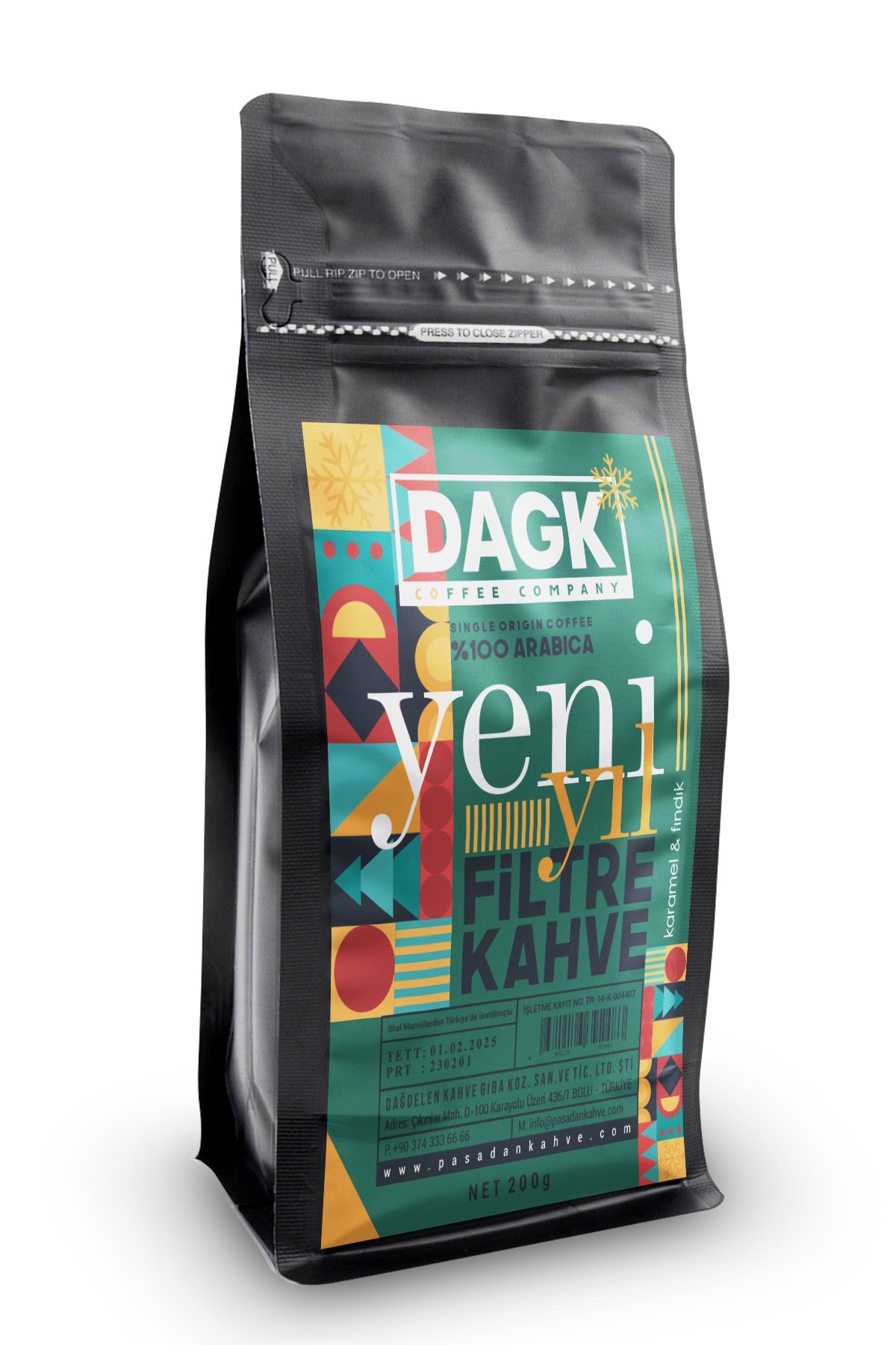 Filtre Kahve Öğütülmüş Yeni Yıl Özel 200gr (karamel & Fındık Aromalı)