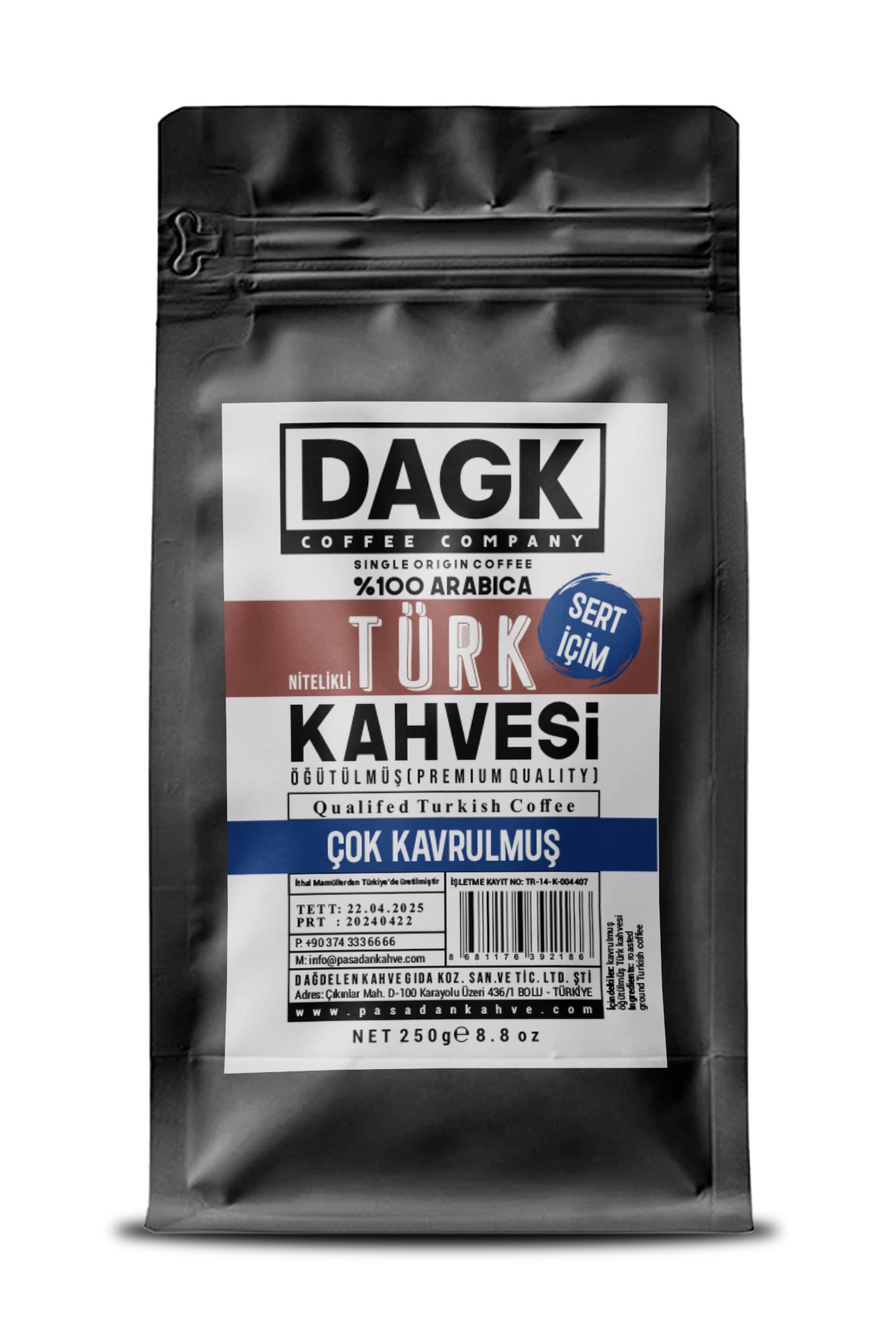 Türk Kahvesi 250 gr Nitelikli Çok Kavrulmuş (Sert İçim)