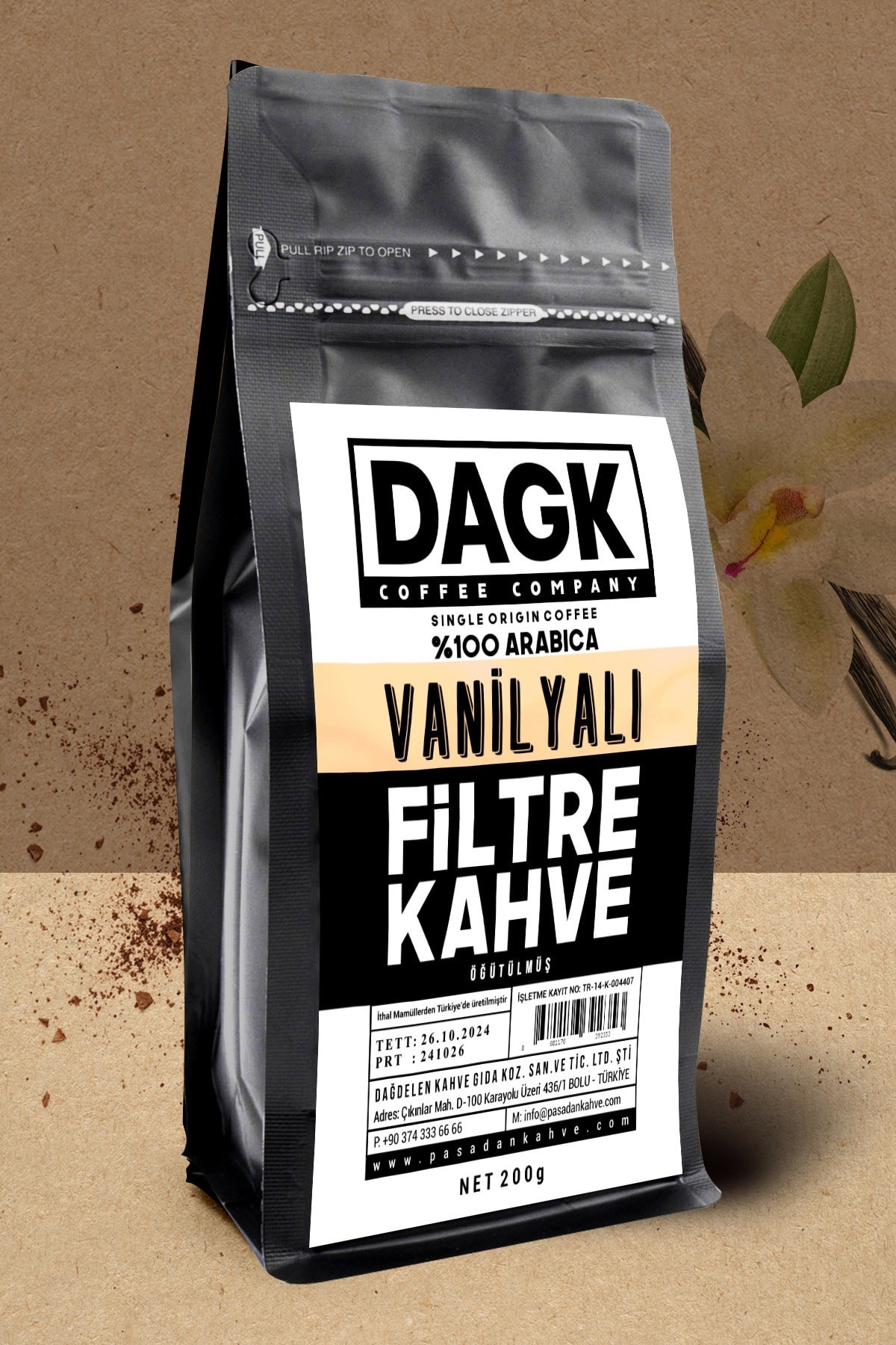 Vanilyalı Filtre Kahve Öğütülmüş 200g (aromalı)
