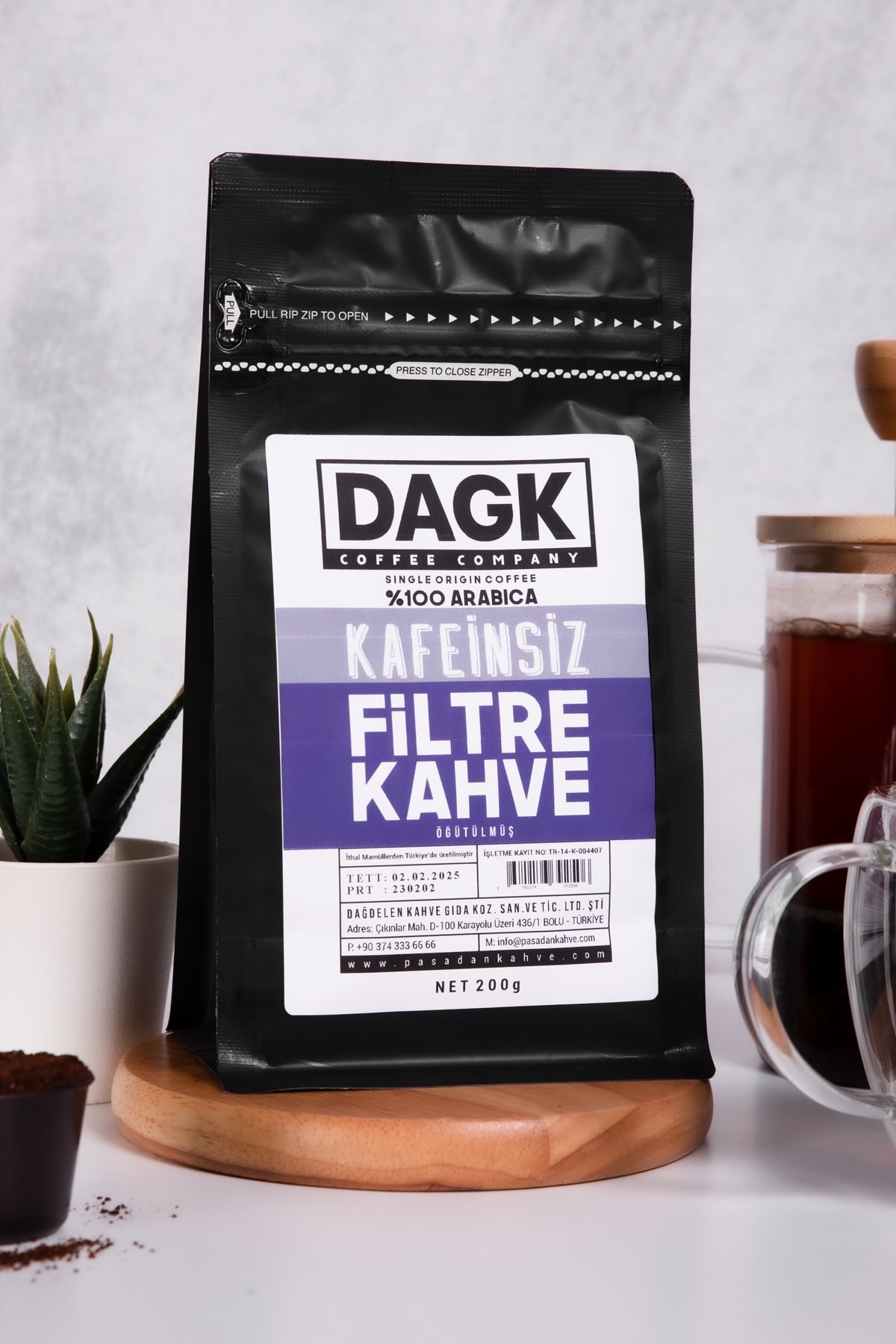 Kafeinsiz Filtre Kahve Öğütülmüş 200g