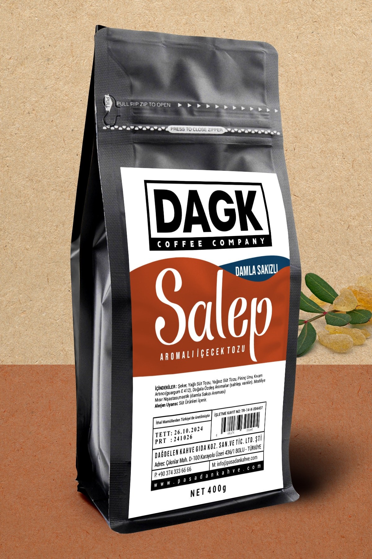 Damla Sakızlı Salep 400g (AROMALI TOZ İÇECEK)