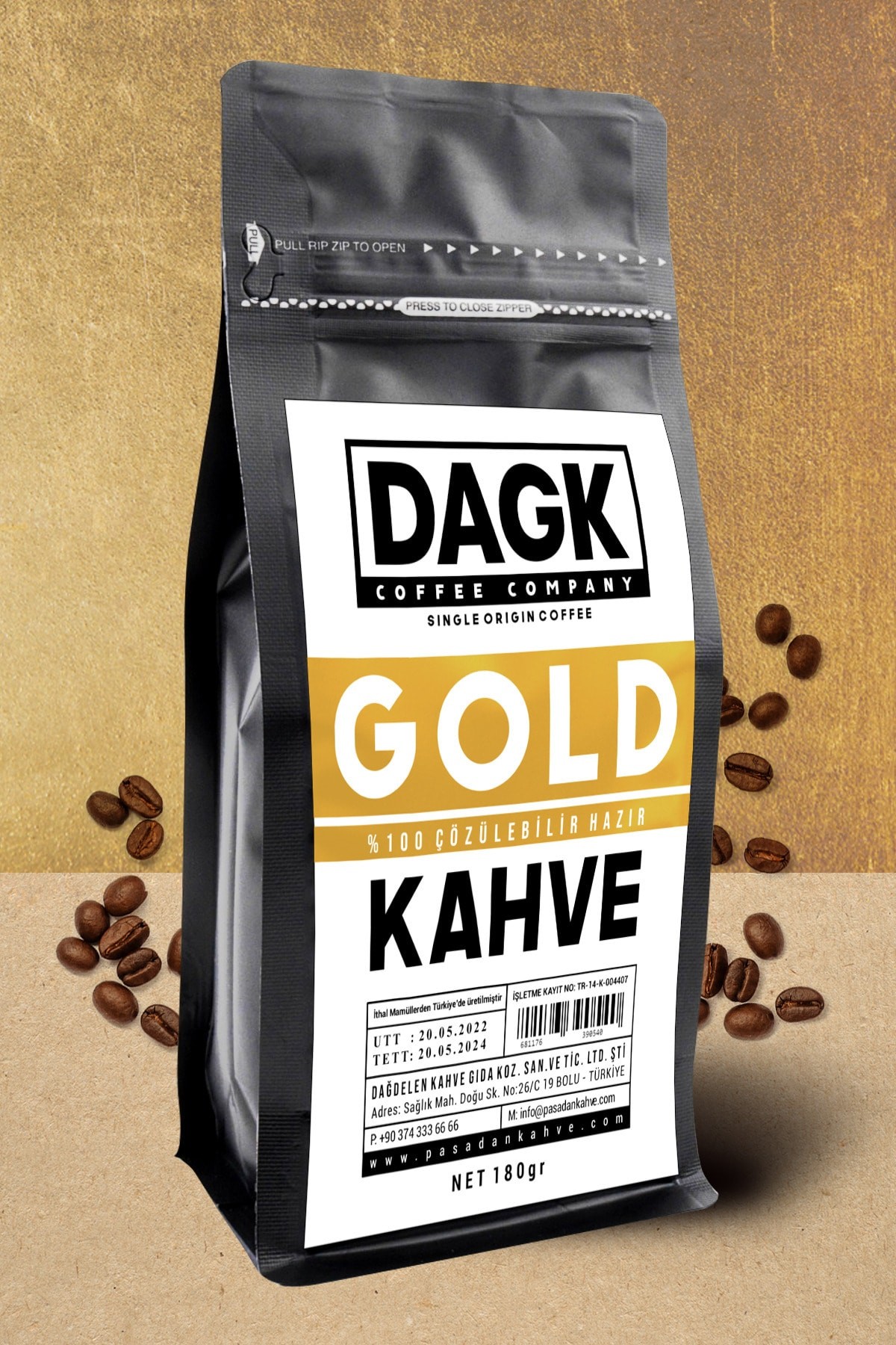 Gold Kahve 180 gr (GARNÜL ÇÖZÜNEBİLİR)
